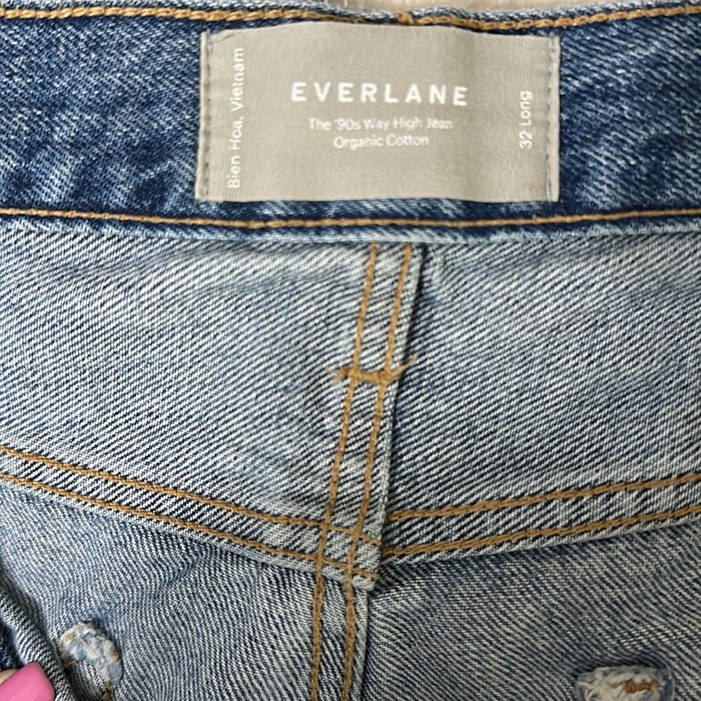 Everlane 90’s way high jeans 32 Long Button front